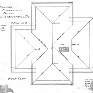 Office Building-Foresters Department for Geo. W. Vanderbilt Esq--Roof Plan-Drawing No. 3