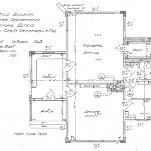 Office Building-Foresters Department for Geo. W. Vanderbilt Esq--First Floor Plan