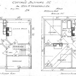 Cottage "D2" for Geo. W. Vanderbilt Esq--First and Second Floor Plan