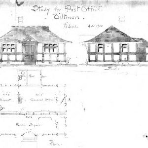 Study for Post Office--Front & Side Floor Plan