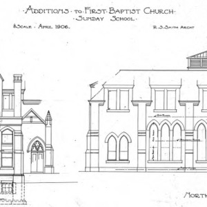 Additions to First Baptist Church - Sunday School --Front & North Side