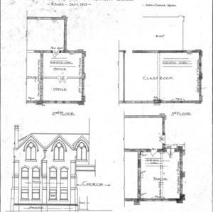 Additions to First Baptist Church Sunday School--Floor Plans Front