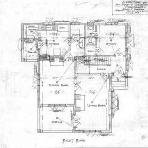 A Rectory For St. Mary’s Church--First Floor - Drawing No. 2