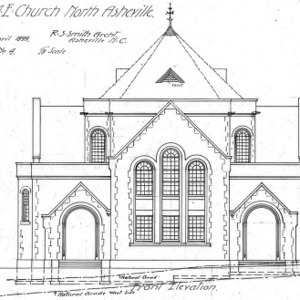 Proposed M.E. Church North Asheville--Front Elevation - Drawing No. 4