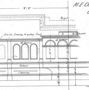 Proposed M.E. Church  North Asheville--Chair & Gallery Front - Details - Drawing No. 7
