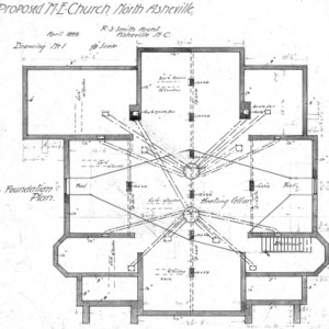 Proposed M.E. Church  North Asheville--Foundation Plan - Drawing No. 1