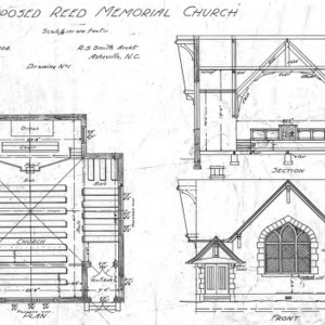 Proposed Reed Memorial Church--Floor Plan Section Front - Drawing No. 1