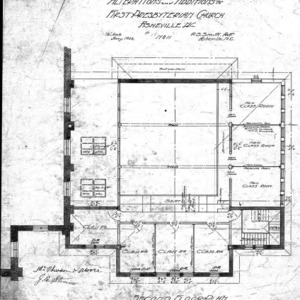 First Presbyterian Church, Proposed changes to Sunday School--Alterations & Additions - Drawing No. 11 - Second Floor Plan