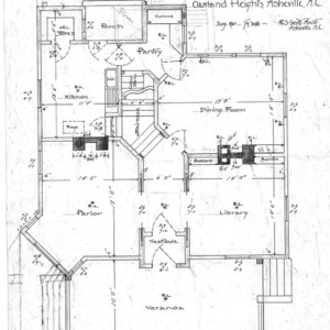 A Manse for the Presbyterian Church - Oakland Heights--Floor Plan (possibly 1st)