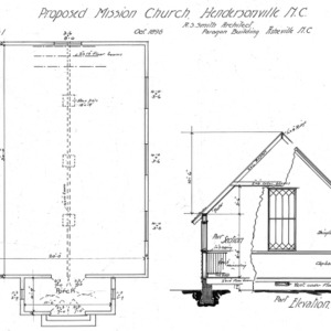 Proposed Mission Church--Plan Part Elevation