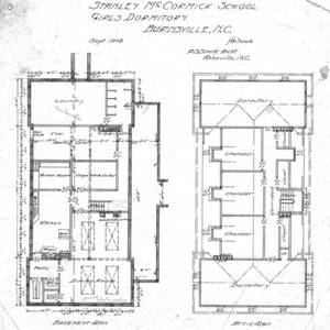 Stanley McCormick School - Girls Dormitory - Burnsville--Basement & Attic Plan