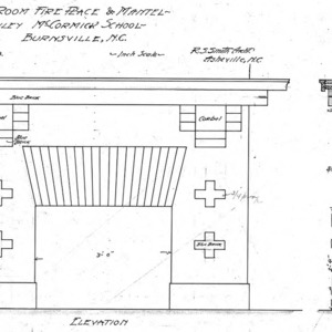 Reception Room Fireplace Mantel - Stanley McCormick School – Burnsville N.C. Elevation & Section
