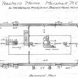 School House For the Woman’s Presbyterian Board of Home Missions Marshall NC--Teachers Home - Basement Plan
