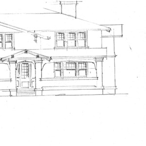 Residence- Miss Cora Drummond- Magnolia Ave.--Partial Elevation- Sketch of Window