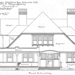 Cottage- Montford Ave.- Wm. F. Randolph--Front Elevation (Pack Exhibit #38)