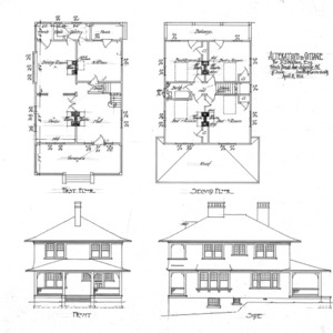 Alterations to Cottage- for D.S. Watson, French Broad Ave.--Front, Side, First Second Floors