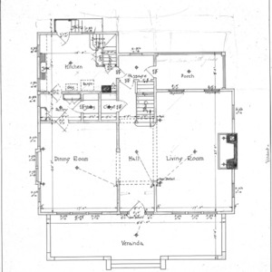 A Residence- Watauga St.- for Mrs. A.F. Hall--First Floor Plan
