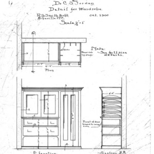 Residence- Montford Ave.- Dr. Charles Jordan--Detail for Wardrobe (Pack Exhibit #60)