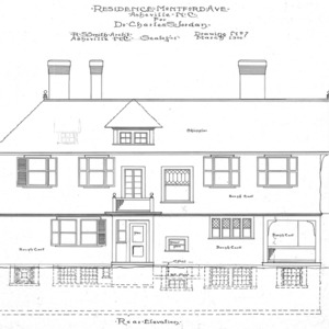 Residence- Montford Ave.- Dr. Charles Jordan--Rear Elevation- Drawing No. 7