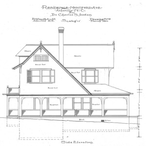 Residence- Montford Ave.- Dr. Charles Jordan--Side Elevation- Drawing No. 8
