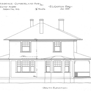 Residence- Cumberland Ave.- for E.L. Gaston--South Elevation