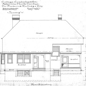 Cottage- Cumberland Ave.- for Frederick Rutledge, Rear Elevation - No. 7