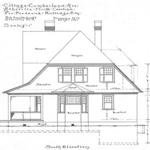 Cottage- Cumberland Ave.- for Frederick Rutledge, South Elevation - No. 6