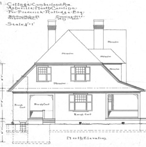 Cottage- Cumberland Ave.- for Frederick Rutledge, North Elevation - No. 5