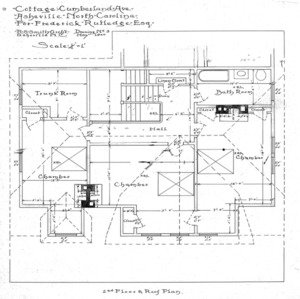 Cottage- Cumberland Ave.- for Frederick Rutledge, 2nd Floor & Roof Plan - No. 3
