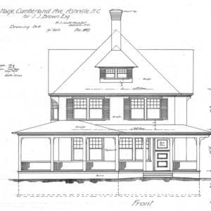 Cottage- Cumberland Ave.- for J. J. Brown--Front - Drawing No. 4