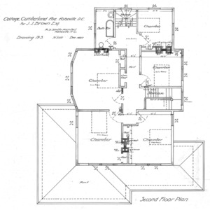 Cottage- Cumberland Ave.- for J. J. Brown--Second Floor Plan - Drawing No. 3