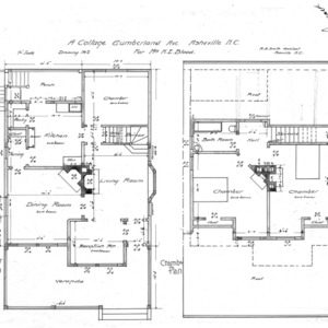 A Cottage- Cumberland Ave- for Mrs. K.E. Blood--First & Second Plan - Drawing No. 2