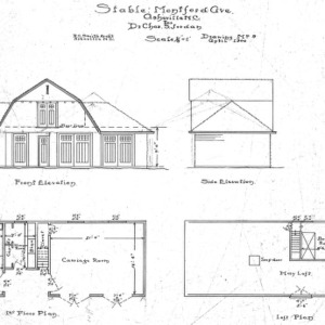 Stable- Montford Ave.- for Dr. Chas J. Jordan-Elevations & Floor Plans- Drawing No. 9