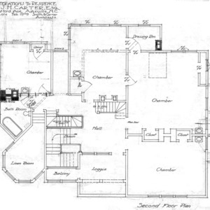 Additions to Residence for J.H. Carter Esq.--Second Floor Plan