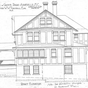 A House in Grove Park for W.W. Turnbull--Right Elevation