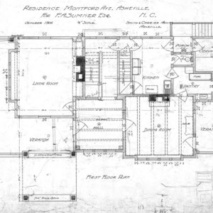 Residence - Montford Ave - For F.A. Sumner Esq.--First Floor Plan