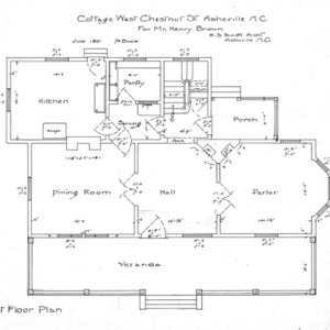 Cottage - West Chestnut St - For Mr. Henry Brown--First Floor Plan
