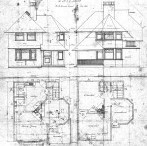Cottage - E Chestnut St. For Dr. J. E. Davis--First and Second Floor Plan