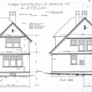Cottage W. Chestnut St - For Dr. T. E. Hinn--Front and East Side - Drawing No. 3