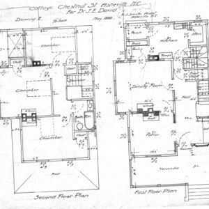 Cottage Chestnut St. For Dr. J. E. Davis--Second and First Floor Plan