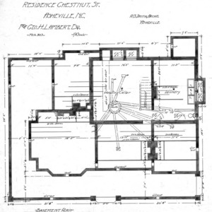 Residence Chestnut St. for Geo. H. Lambert--Basement Plan