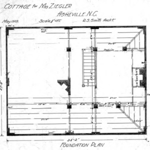 Cottage for Mrs. Ziegler - Hillside Street--Foundation Plan