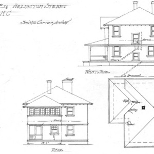 Cottage for J.F. Ford - Arlington St.--Roof and Second Floor- West Side and Rear