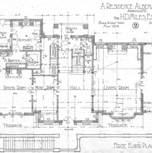 H.D. Miles Residence - Albemarle Park--First Floor Plan