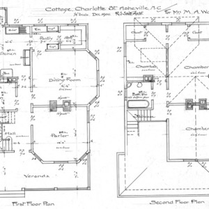 Cottage - Charlotte St. For Mrs. M. A. Wolfe--First and Second Floor Plan