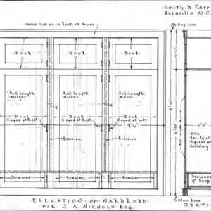 Residence of J.A. Nichols - Liberty St.--Elevation of Wardrobe