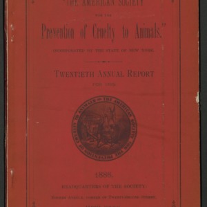 ASPCA Twentieth Annual Report, 1885