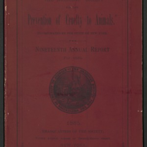 ASPCA Nineteenth Annual Report, 1884