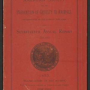 ASPCA Seventeenth Annual Report, 1882