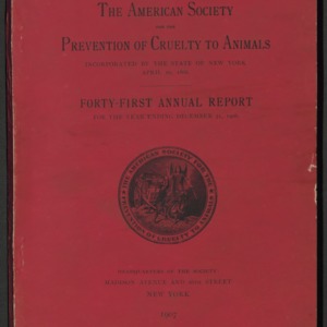 ASPCA Forty-First Annual Report, 1907